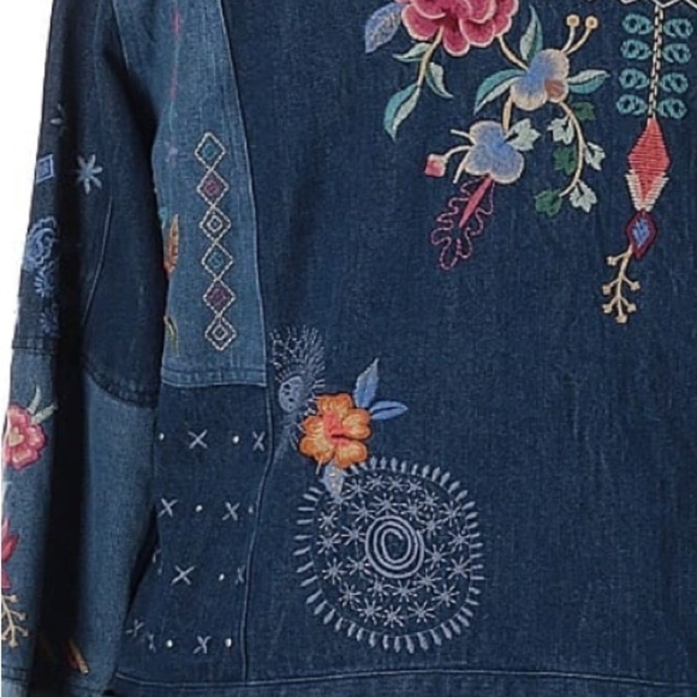 Johnny Was Taryn Embroidered Patchwork Denim Jack… - image 12